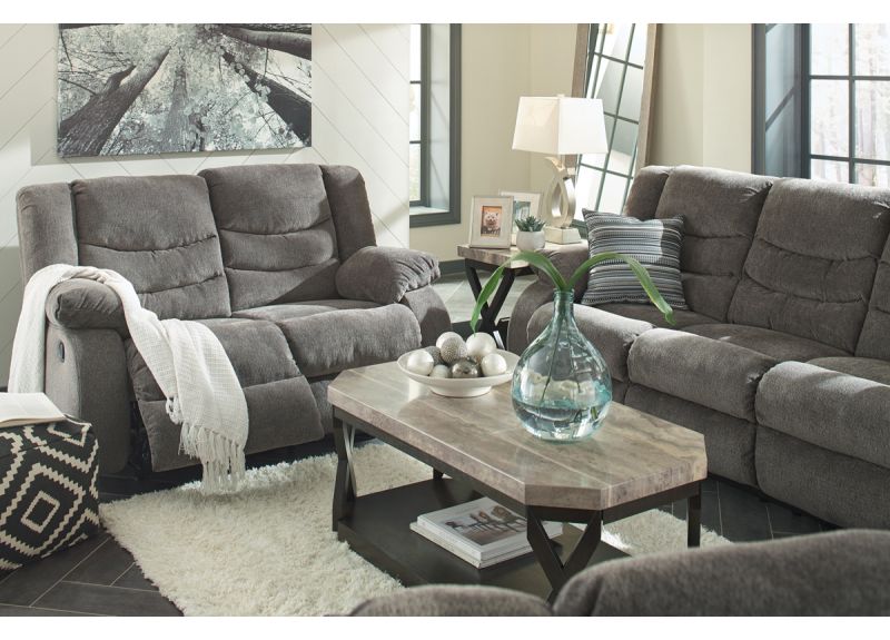 Yonkers Grey 2 Seater Fabric Reclining Sofa 