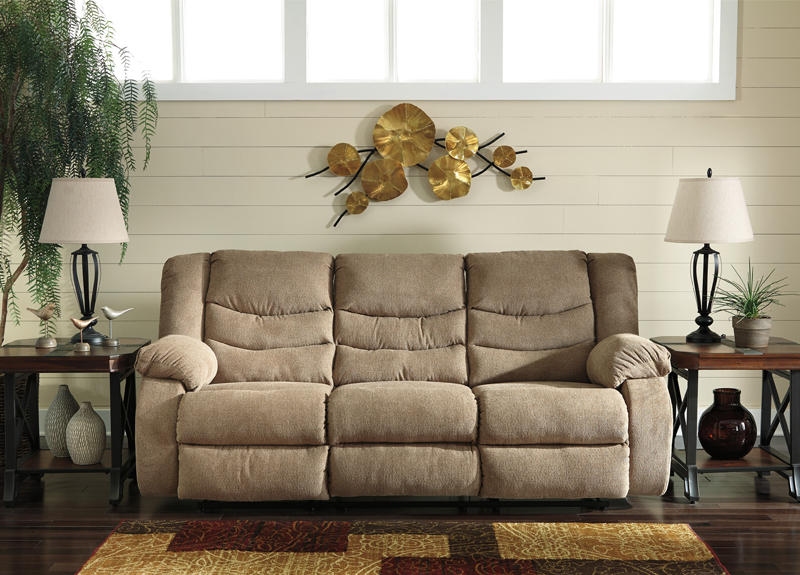 Yonkers Beige 3 Seater Fabric Reclining Sofa