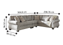 Melbourne Fabric 6 Seater Modular Fabric Sofa with Nailhead