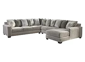 Kenedy 7 Seater Modular Fabric Lounge Suite with Chaise