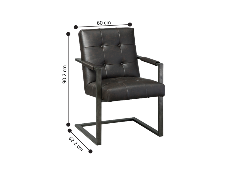 Cardinia Charcoal Tufted Faux leather Armchair
