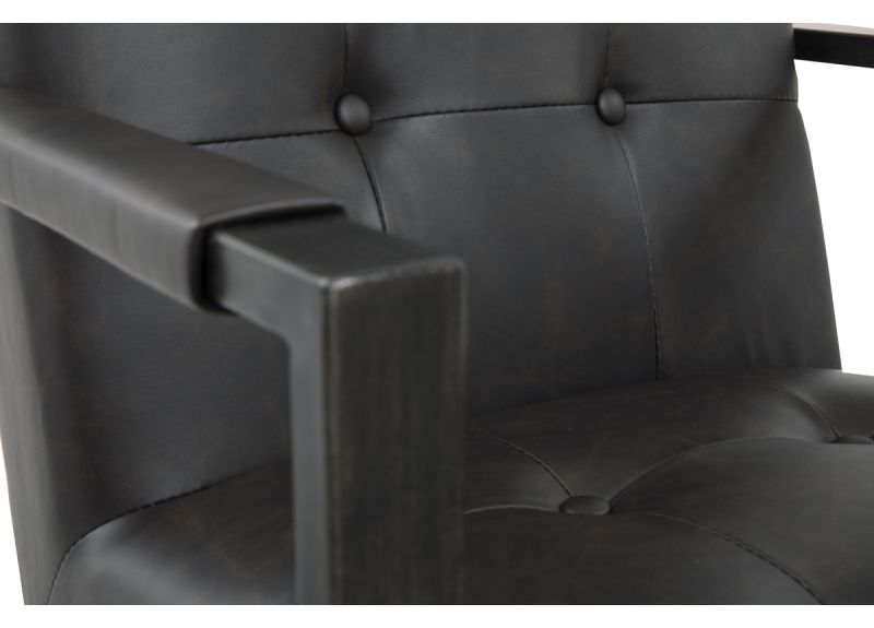 Cardinia Charcoal Tufted Faux leather Armchair