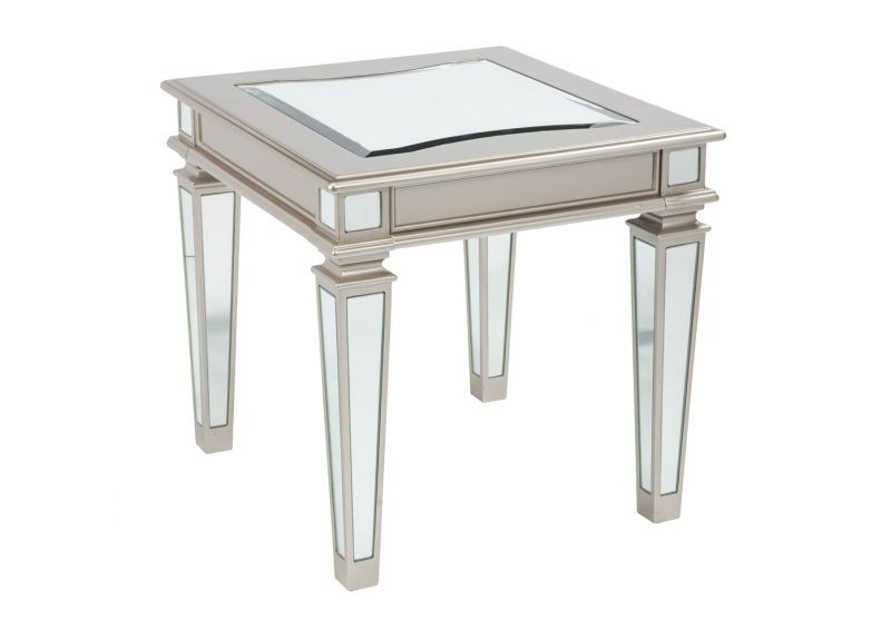Cheltenham Square Wooden Side Table, Cheltenham Glass And Steel Coffee Table