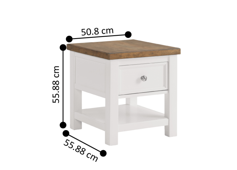 Merri Wooden Side Table with Drawer