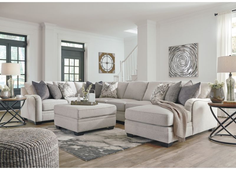 Washington 7 Seater Modular Fabric Sofa with Chaise - Floor Stock