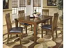 Natasia Rectangular Extendable (4 to 6 Seaters) Dining Table Set with 6 Wooden Chairs