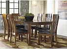 Natasia Rectangular Extendable (4 to 6 Seaters) Dining Table Set with 6 Wooden Chairs