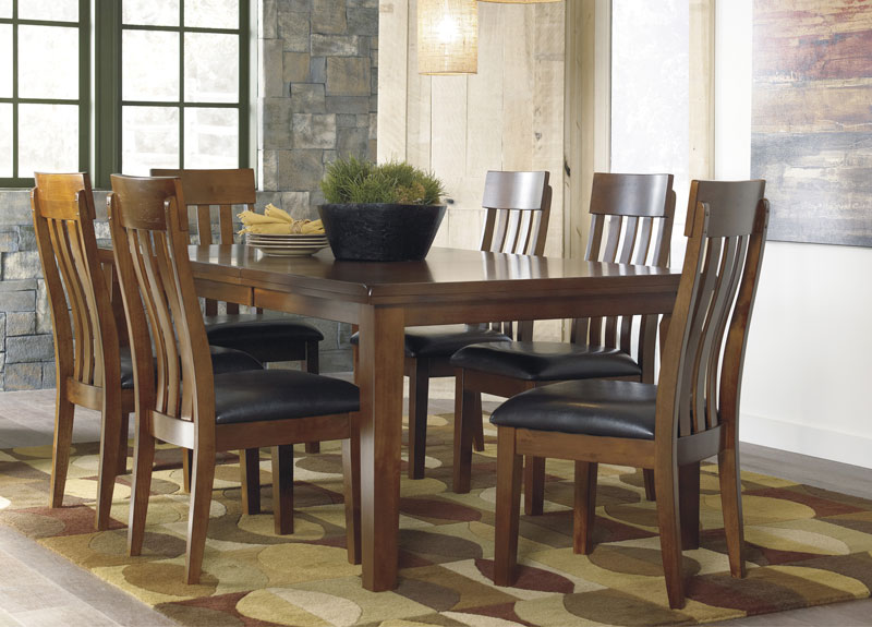 Natasia Rectangular Extensible Dining Table Set with 6 Wooden Chairs
