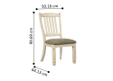 Fabric Upholstered Wooden White Dining Chair - Watsonia