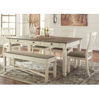 Watsonia Rectangular Dining Table Set with 4 Chairs + bench