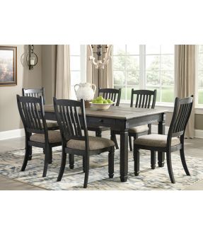 Tracy Rectangular Dining Table with 6 Wooden Chairs