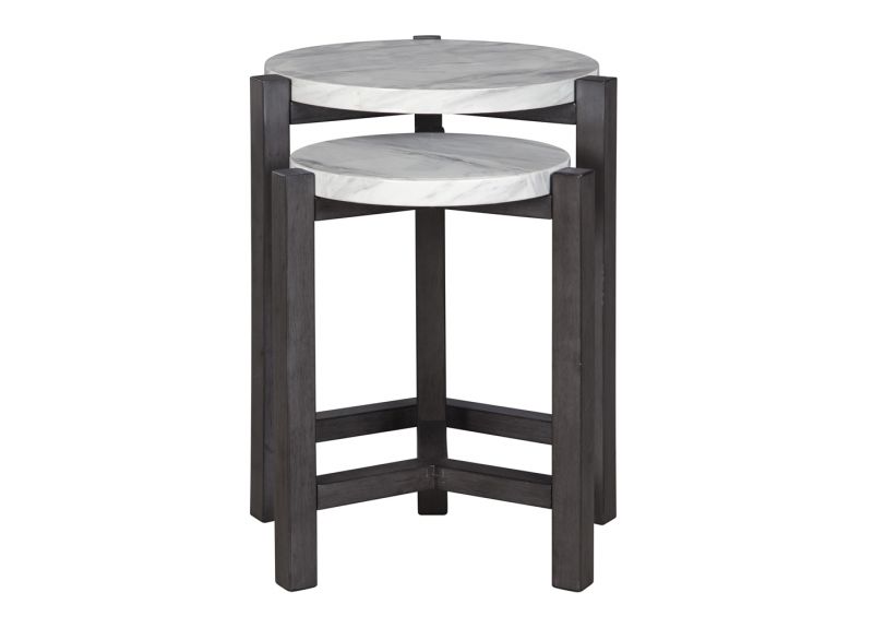 Agnes 2 Piece Round  Wooden Coffee & Side Table Set