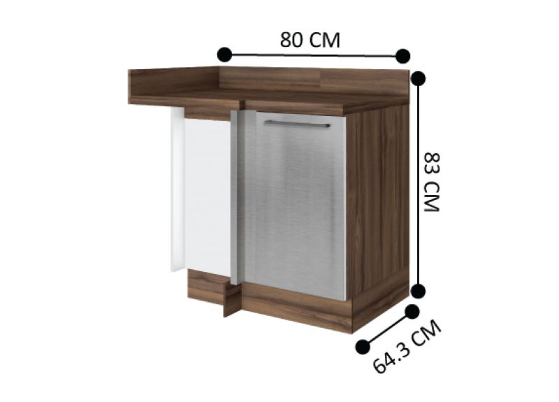 Gourmet Right Corner Kitchen Modular Cabinet 