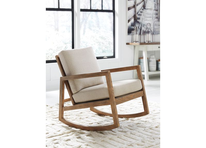 Knox Wooden Fabric Rocking Chair 