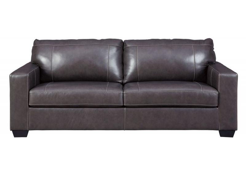 3 Seater Pull Out Queen Size Leather Sofa Bed in Grey - Coburg