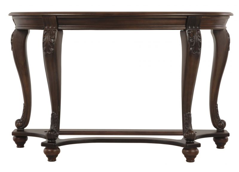 Brookfield Semicircular Wooden Glass Top Hallway Console Table