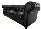 Francis Chesterfield Style Leather 3 Seater Sofa - Floor Stock