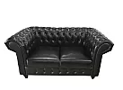 Francis Chesterfield Style Leather 2 Seater Sofa