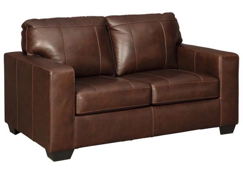 Genuine Leather 2 Seater Brown Sofa - Coburg
