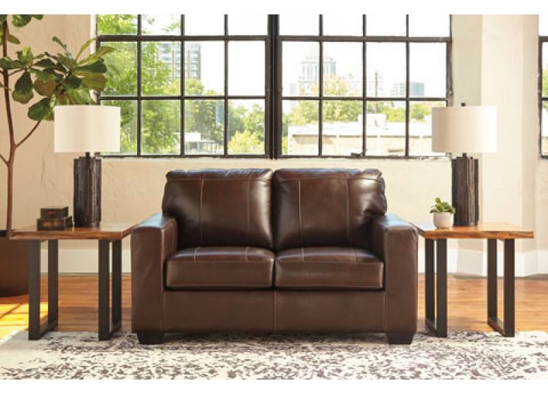 Genuine Leather 2 Seater Brown Sofa - Coburg - Floor Stock