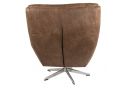 Reservoir 360-degree Swivel Armchair in Brown Faux Leather