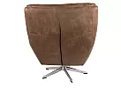 Swivel Armchair in Brown Faux Leather - Reservoir