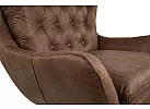 Swivel Armchair in Brown Faux Leather - Reservoir