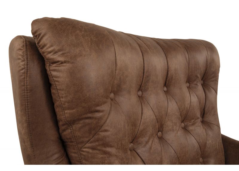 Reservoir 360-degree Swivel Armchair in Brown Faux Leather 
