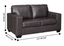 Genuine Leather 2 Seater Grey Sofa - Coburg - Floor Stock