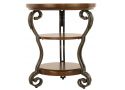 Preston Round Wood Side Table with Metal Legs
