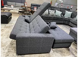 Reversible Sofa Bed with Storage Chaise and Ottoman - Prahran 3 Seater Fabric