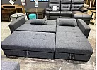 Reversible Sofa Bed with Storage Chaise and Ottoman - Prahran 3 Seater Fabric