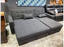 Reversible Sofa Bed with Storage Chaise and Ottoman - Prahran 3 Seater Fabric