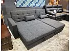 Reversible Sofa Bed with Storage Chaise and Ottoman - Prahran 3 Seater Fabric