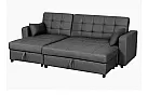 Reversible Sofa Bed with Storage Chaise and Ottoman - Prahran 3 Seater Fabric