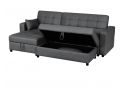 Reversible Sofa Bed with Storage Chaise and Ottoman - Prahran 3 Seater Fabric