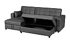 Reversible Sofa Bed with Storage Chaise and Ottoman - Prahran 3 Seater Fabric