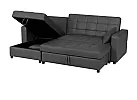 Reversible Sofa Bed with Storage Chaise and Ottoman - Prahran 3 Seater Fabric