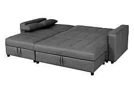 Reversible Sofa Bed with Storage Chaise and Ottoman - Prahran 3 Seater Fabric