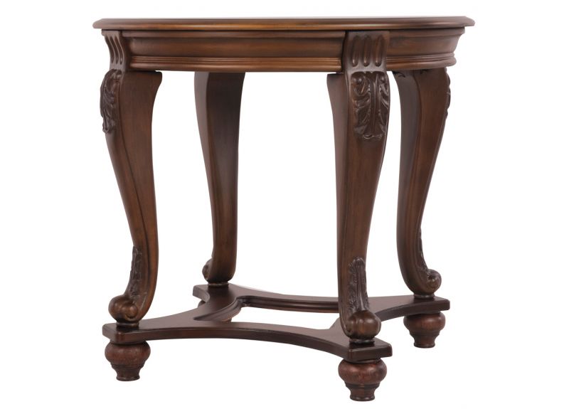 Brookfield Round Wooden Glass Top Side, Ashley Furniture Brookfield Round End Table