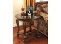 Brookfield Round Wooden Glass Top Side Table