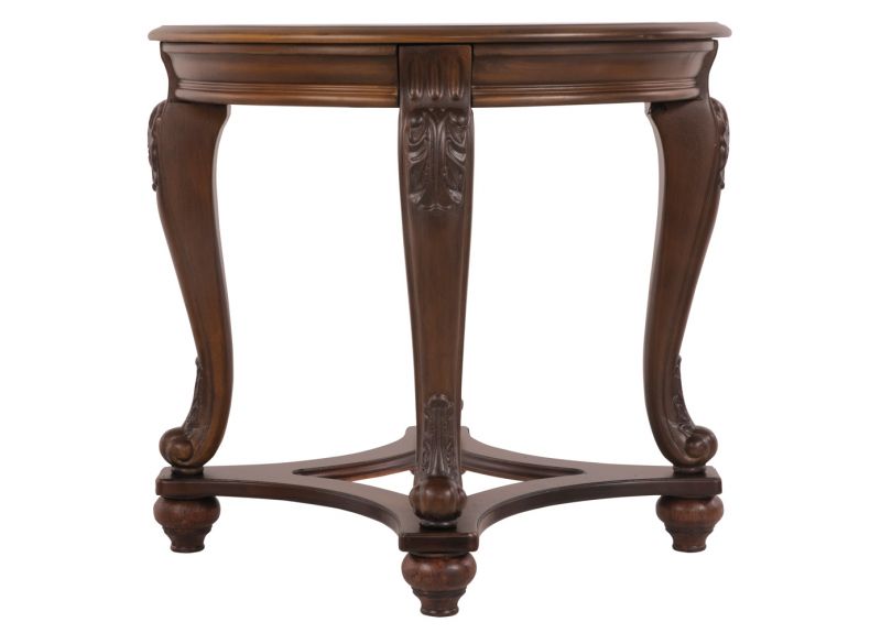 Brookfield Round Wooden Glass Top Side Table