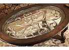 Brookfield Oval Wooden Glass Top Coffee Table