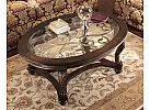 Brookfield Oval Wooden Glass Top Coffee Table