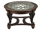 Brookfield Oval Wooden Glass Top Coffee Table