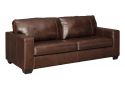 3 Seater Pull Out Queen Size Leather Sofa Bed in Brown - Coburg