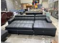3 Seater Genuine Leather Sofa Bed with Storage and Headrest - Venus