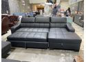 Venus 3 Seater Leather Double Sofa Bed with Storage Chaise