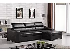 3 Seater Genuine Leather Sofa Bed with Storage and Headrest - Venus