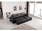 3 Seater Genuine Leather Sofa Bed with Storage and Headrest - Venus